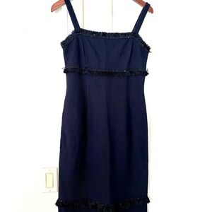 St. John Wool Navy Knit Dress